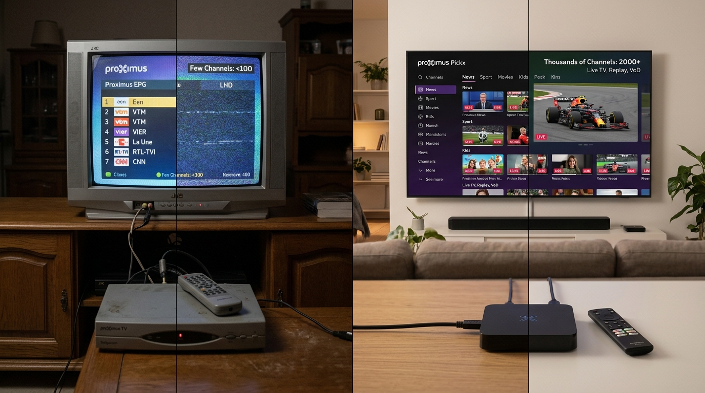 Comparatif IPTV Charleroi vs Proximus Pickx en Belgique